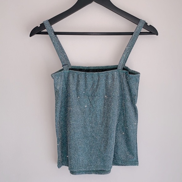 π Zaful Forever Young Small Glitter Tube/Tank/Halter Top Green/Blue π - Picture 2 of 3